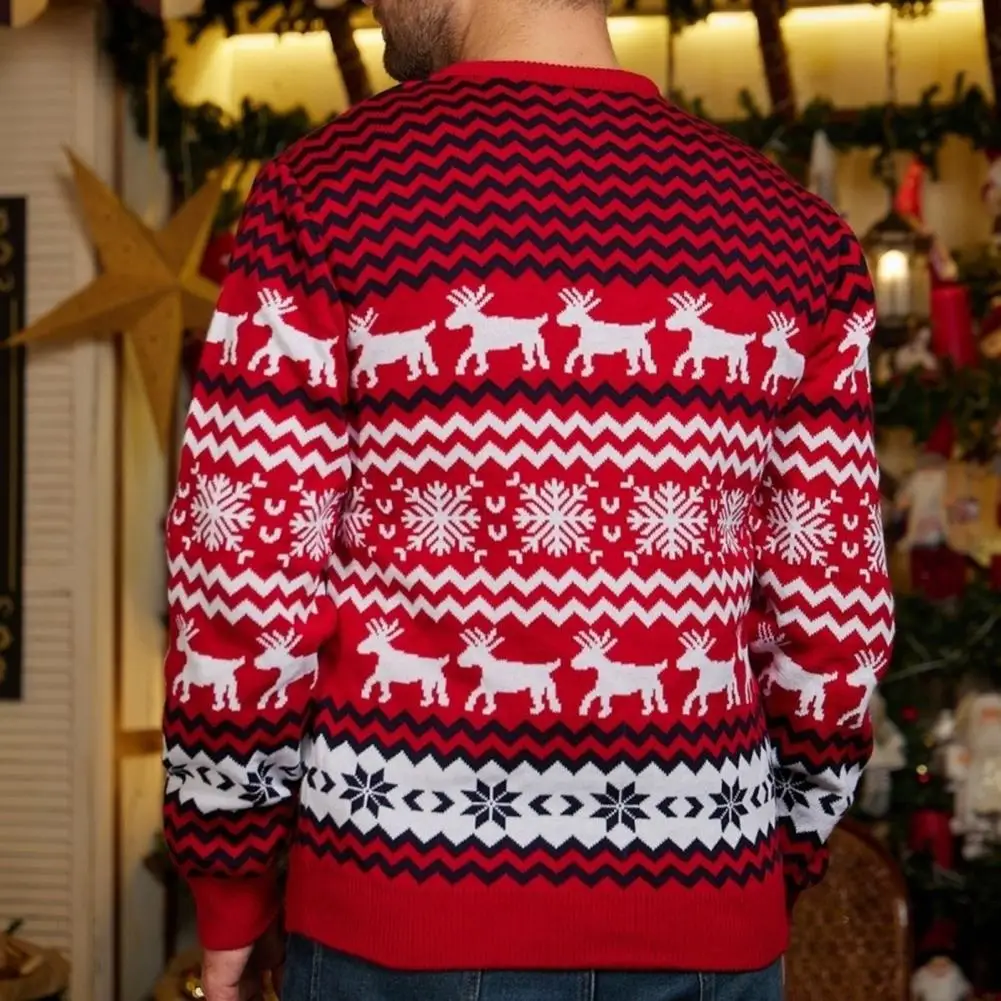 Soft Sweater Festive Holiday Sweater Vibrant Elk Snowflake Print Cozy Long Sleeve Round Neck for New Year's Couples Cozy
Soft Sweater Festive Holiday Sweater Vibrant Elk Snowflake Print Cozy Long Sleeve Round Neck for New Year's Couples Cozy