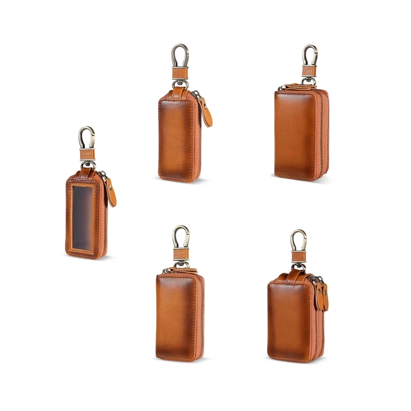 5 Styles Men Vintage Car Key Bag Soft Leather Zipper Key Fob Protector Cover Storage Pouch Wallet with Metal Hook and Keyring
5 Styles Men Vintage Car Key Bag Soft Leather Zipper Key Fob Protector Cover Storage Pouch Wallet with Metal Hook and Keyring