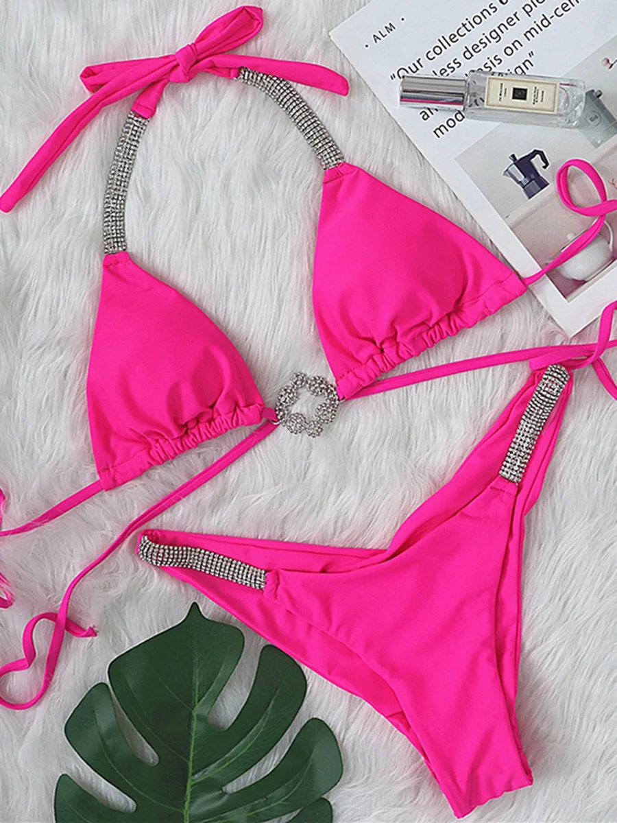 Sexy Wrap Around Halter Crystal Diamond Bikini Women Swimsuit Female Swimwear Two Pieces Bikini set Brazilian Bathing Suit Swim
Sexy Wrap Around Halter Crystal Diamond Bikini Women Swimsuit Female Swimwear Two Pieces Bikini set Brazilian Bathing Suit Swim