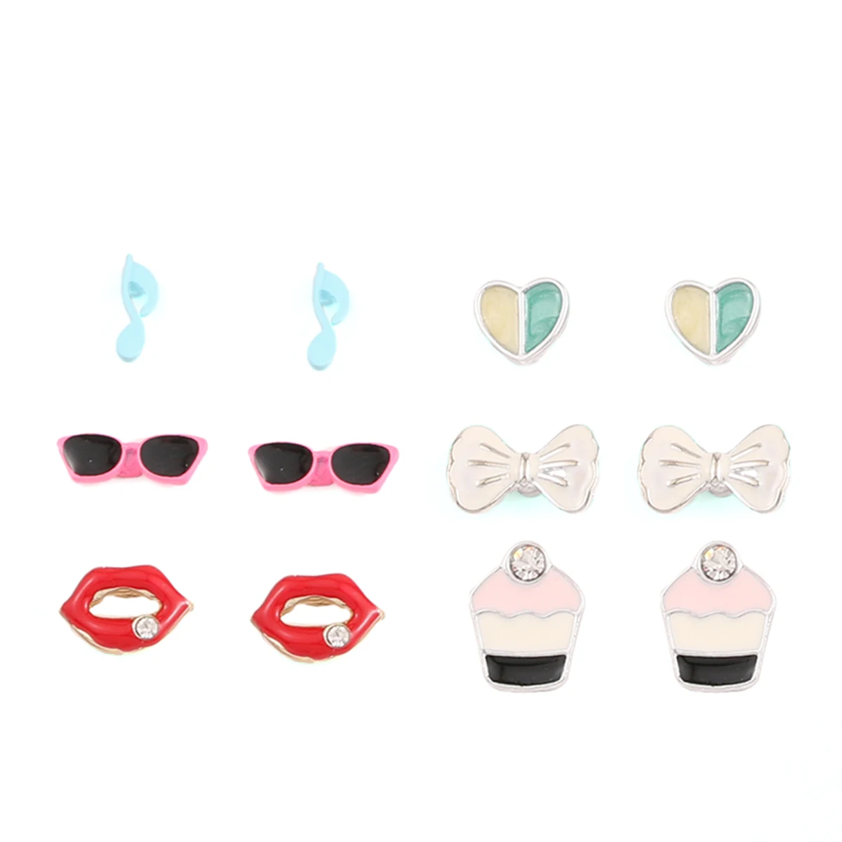 CARTER LISA 12pcs Cute Bowknot Ice Cream Mini Colorful Enamelled Earings lip Crystal Stud Earrings Set For Women Ear Jewelry
CARTER LISA 12pcs Cute Bowknot Ice Cream Mini Colorful Enamelled Earings lip Crystal Stud Earrings Set For Women Ear Jewelry