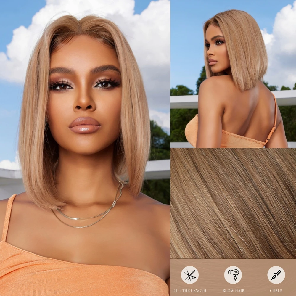 Lace Frontal Human Hair Wigs Short Straight Brown Blonde Bob Wigs with Bangs for Brazilian Afro Women Daily Remy Human Hair Wigs
Lace Frontal Human Hair Wigs Short Straight Brown Blonde Bob Wigs with Bangs for Brazilian Afro Women Daily Remy Human Hair Wigs
