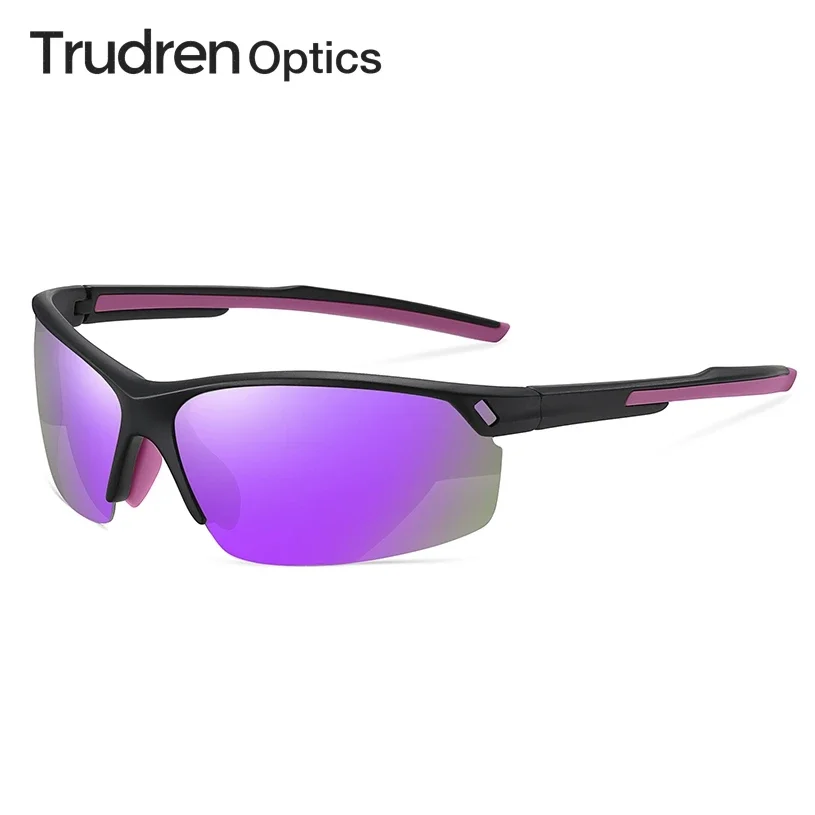 

Trudren Mens Half Frame Sport Sunglasses Mirror Polarized for Fishing Sun Glasses Womens TR-90 Wrap-around Running Sunglass 2086