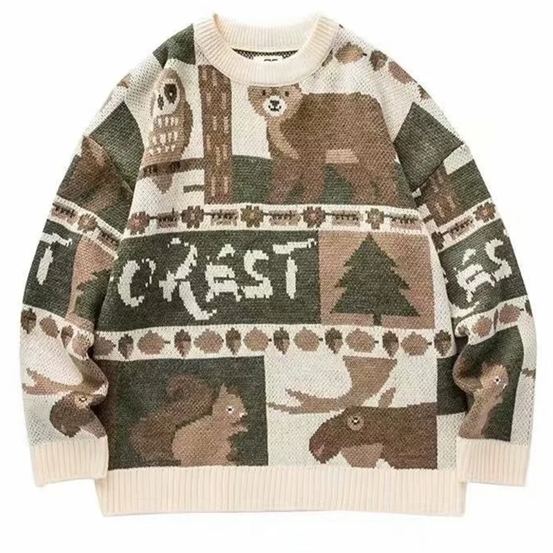 Fashion Autumn Winter Streetwear Bear Printed Feinge Pullovers Harajuku O-neck Hip Hop Knitted Sweater for Men
Fashion Autumn Winter Streetwear Bear Printed Feinge Pullovers Harajuku O-neck Hip Hop Knitted Sweater for Men