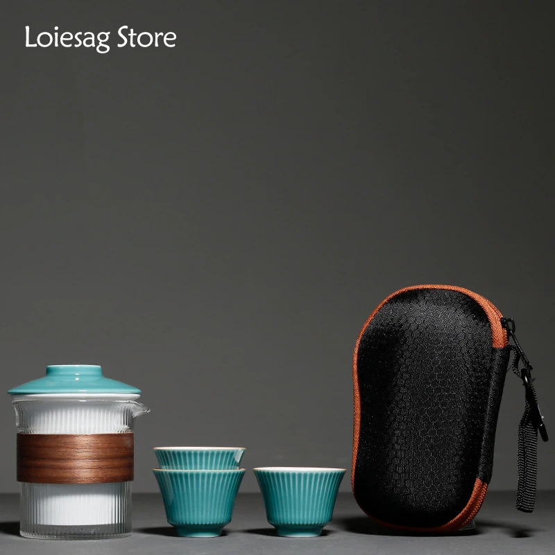 Loiesag 180 мл Celadon One Pot Three Cup Kuai Ke Cup, керамический портативный дорожный ручной чайник кунг-фу, Набор чашек для чая
Loiesag 180 мл Celadon One Pot Three Cup Kuai Ke Cup, керамический портативный дорожный ручной чайник кунг-фу, Набор чашек для чая
