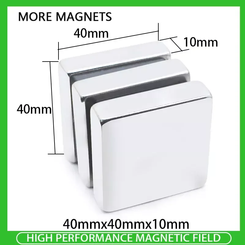 1/2/3/5PCS 40x40x10mm NdFeB Neodymium Magnet Super Powerful Block Permanent Disc Magnetic imanes N35 Disc
1/2/3/5PCS 40x40x10mm NdFeB Neodymium Magnet Super Powerful Block Permanent Disc Magnetic imanes N35 Disc
