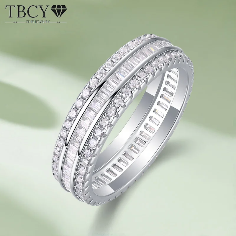 TBCYD 1.1cttw D Color Moissanite Ring For Women S925 Silver Round Rectangular Diamond Setting Eternity Wedding Band Fine Jewelry
TBCYD 1.1cttw D Color Moissanite Ring For Women S925 Silver Round Rectangular Diamond Setting Eternity Wedding Band Fine Jewelry