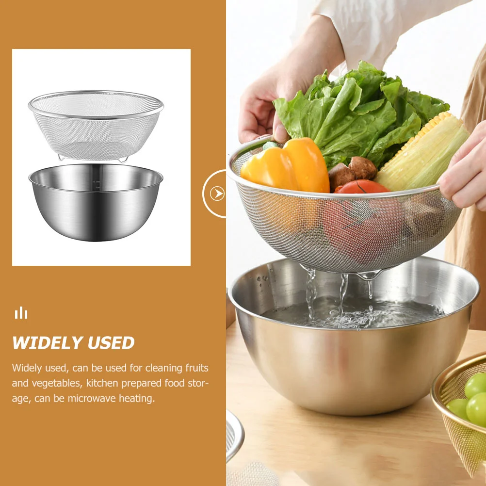 2pcs/Set Strainer Colander Washing Bowl Basket Vegetable Basin Rice Drain Sifter Mesh Wire Stainless Steel Washer for Kitchen
2pcs/Set Strainer Colander Washing Bowl Basket Vegetable Basin Rice Drain Sifter Mesh Wire Stainless Steel Washer for Kitchen