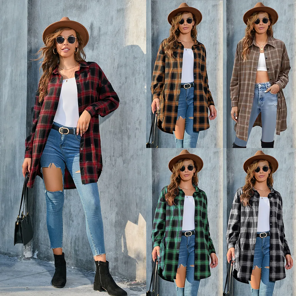 New long-sleeved plaid shirt womens autumn long plaid shirt American retro coat womens plus size womens clothing loose fit
New long-sleeved plaid shirt womens autumn long plaid shirt American retro coat womens plus size womens clothing loose fit