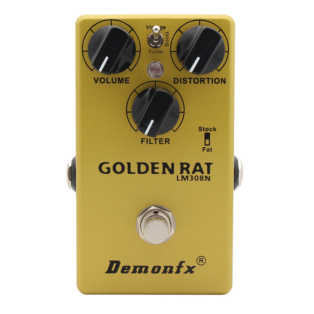 

NEW Demonfx GOLDEN RAT Guitar Effect Pedal Fuzz Distortion Boost With Three mode Toggle Switch