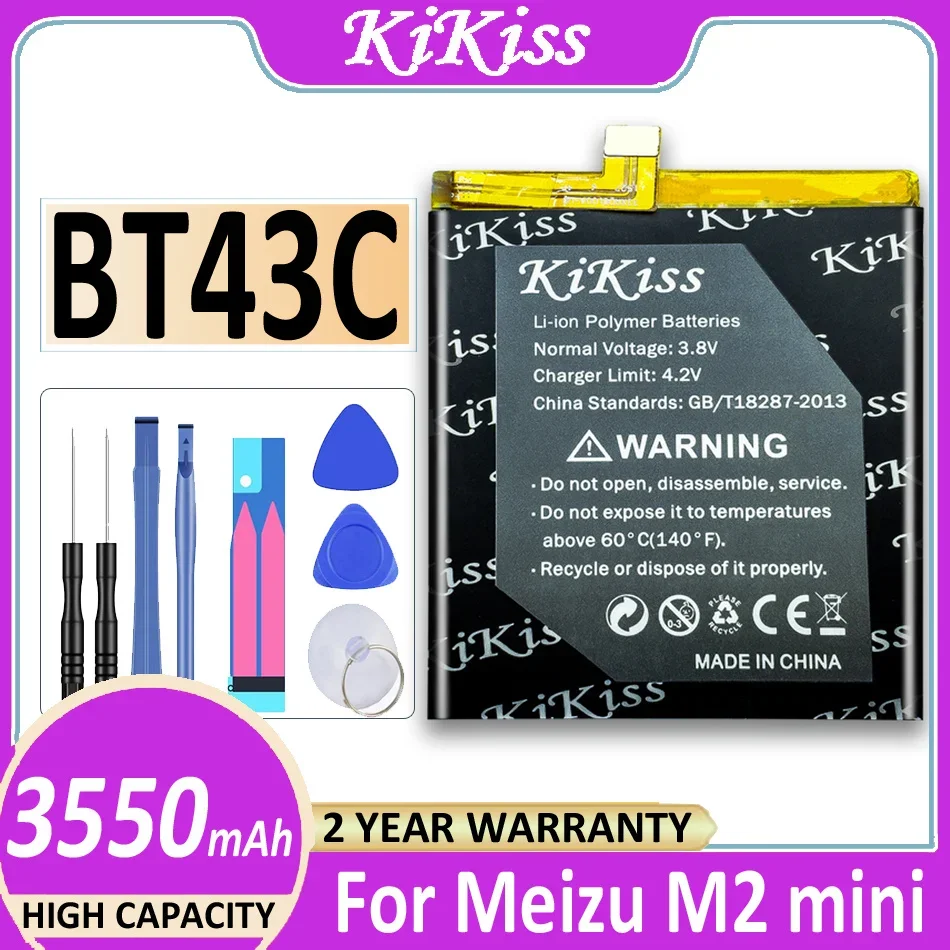 Аккумулятор KiKiss BT43C 3550 мАч для Meizu M2 Mini/Meilan 2 M2mini, сменная батарея + номер отслеживания
Аккумулятор KiKiss BT43C 3550 мАч для Meizu M2 Mini/Meilan 2 M2mini, сменная батарея + номер отслеживания