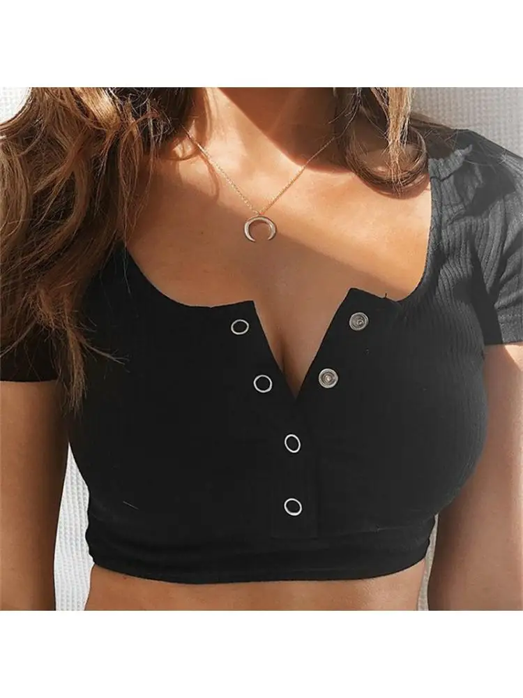 Girls Summer Fashion Blouse Hot Selling Short Sleeve Women Multicolor Sexy Navel Button Shirt Wear Black Red White Running Yoga
Girls Summer Fashion Blouse Hot Selling Short Sleeve Women Multicolor Sexy Navel Button Shirt Wear Black Red White Running Yoga