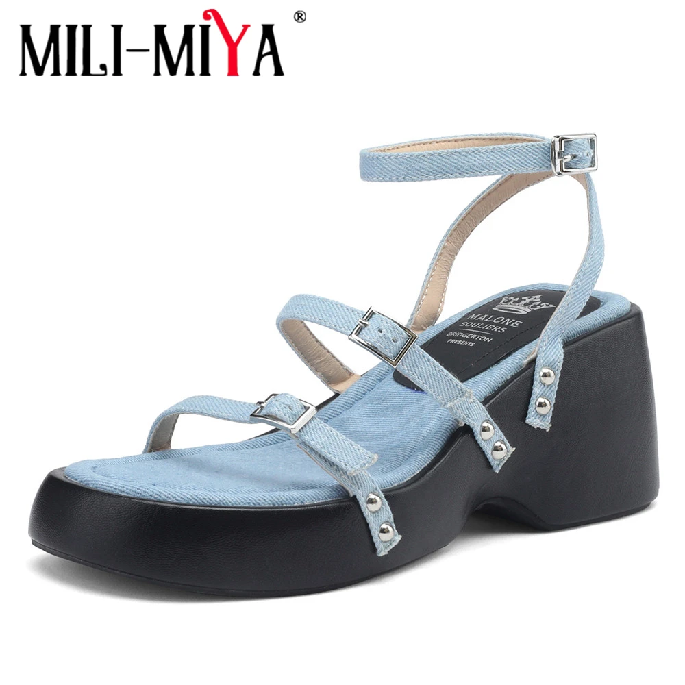 MILI-MIYA New Arrival Concise Design Women Solid Color Sandals Buckle Strap Ankle Wrap Thick Heels Platform Dress Party Summer
MILI-MIYA New Arrival Concise Design Women Solid Color Sandals Buckle Strap Ankle Wrap Thick Heels Platform Dress Party Summer