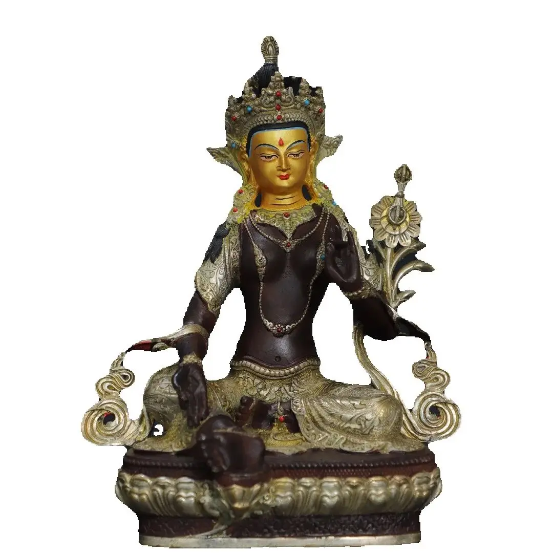 

Статуи религиозной Будды из бронзы, позолоченные, серебряные и окрашенные [Зеленая Тара] статуи Будды