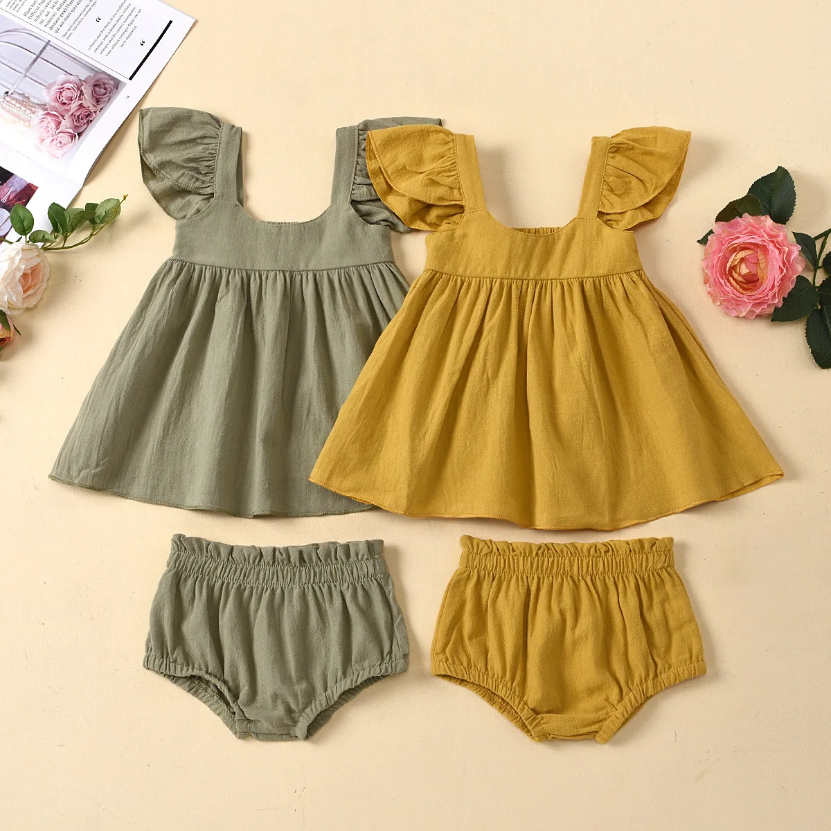 Summer Girls Baby Dresses Suit Princess Ruffled Dress PP Shorts 2Pcs Set Infant Toddler Girl Clothing for Newborn Birthday
Summer Girls Baby Dresses Suit Princess Ruffled Dress PP Shorts 2Pcs Set Infant Toddler Girl Clothing for Newborn Birthday