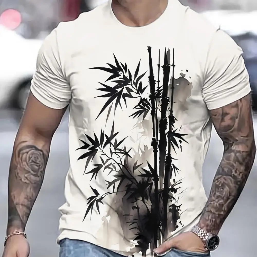 2024Trendy Hot Products Men's Casual Bamboo T-shirt 3D Rrinted Short Sleeved T-shirt Tight Fitting Top Oversized Clothing Summer 
2024Trendy Hot Products Men's Casual Bamboo T-shirt 3D Rrinted Short Sleeved T-shirt Tight Fitting Top Oversized Clothing Summer