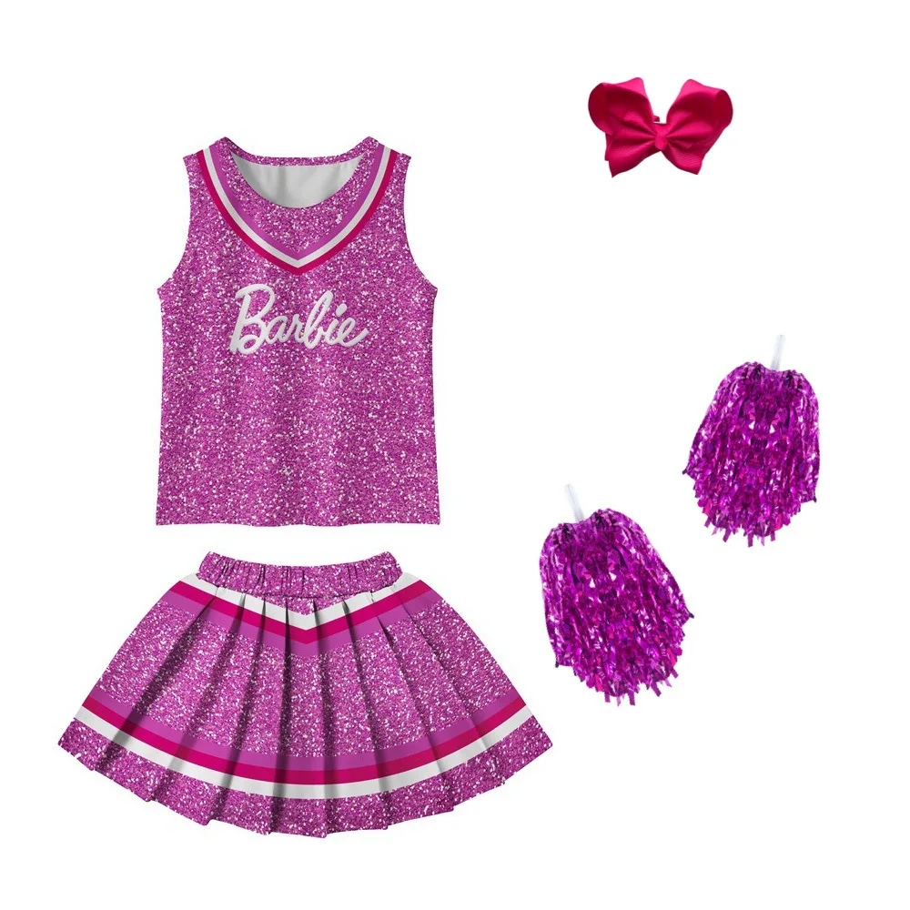 

Live-action Movie Barbie Peripheral Two-dimensional Skirt Suit Children's Halloween Cos Cheerleading Best Gift