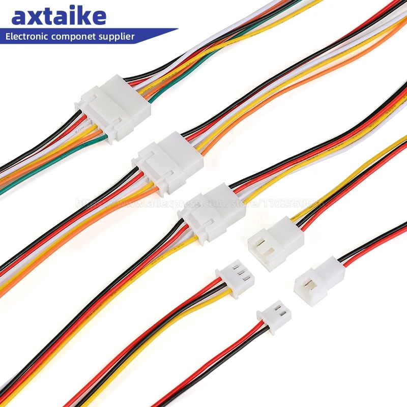 

10PCS XH2.54 2P 3P 4P 5P 6 Pin Pitch 2.54mm Wire Connector XH Plug Male & Female Battery Charging Cable 200MM 20cm Length 26AWG