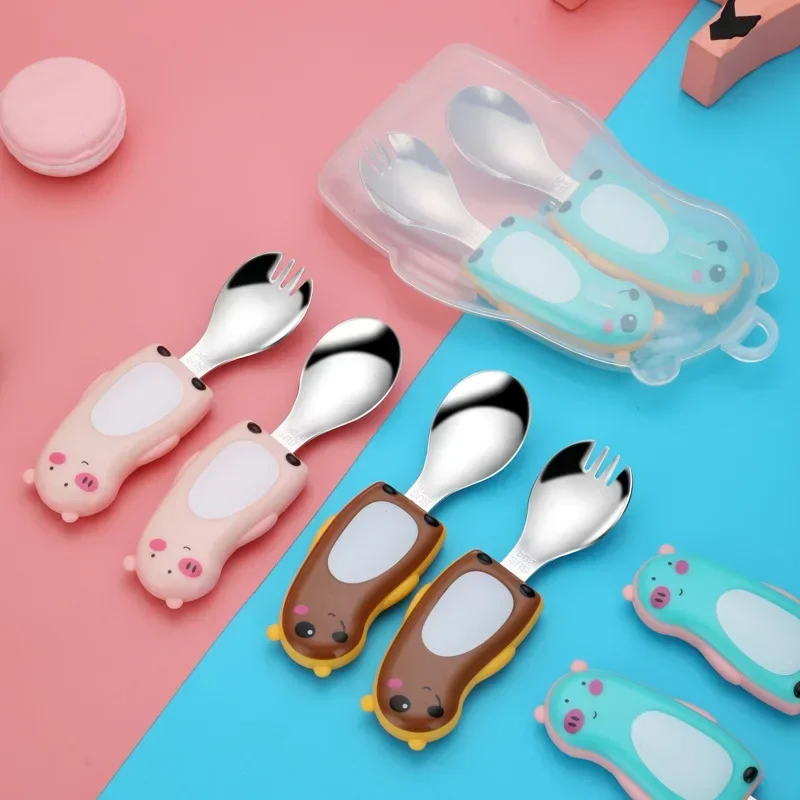 304 Portable Children's Tableware Set Cartoon Baby Fork Spoon Infant Creative Complementary Food Tools Feeding Tableware
304 Portable Children's Tableware Set Cartoon Baby Fork Spoon Infant Creative Complementary Food Tools Feeding Tableware