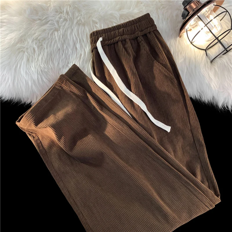 2023 Spring Autumn New Men's Corduroy Wide-leg Pants Male Fashion Drawstring Casual Pants Male Solid Color Loose Trousers P375
2023 Spring Autumn New Men's Corduroy Wide-leg Pants Male Fashion Drawstring Casual Pants Male Solid Color Loose Trousers P375