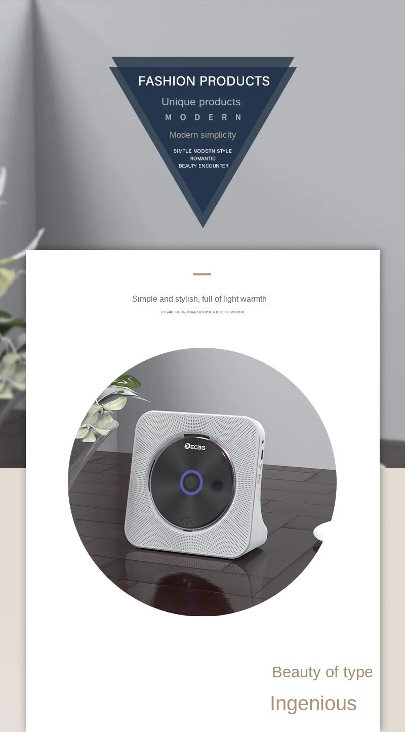 Generic Bluetooth CD Player For Home Portable Music Player Wall