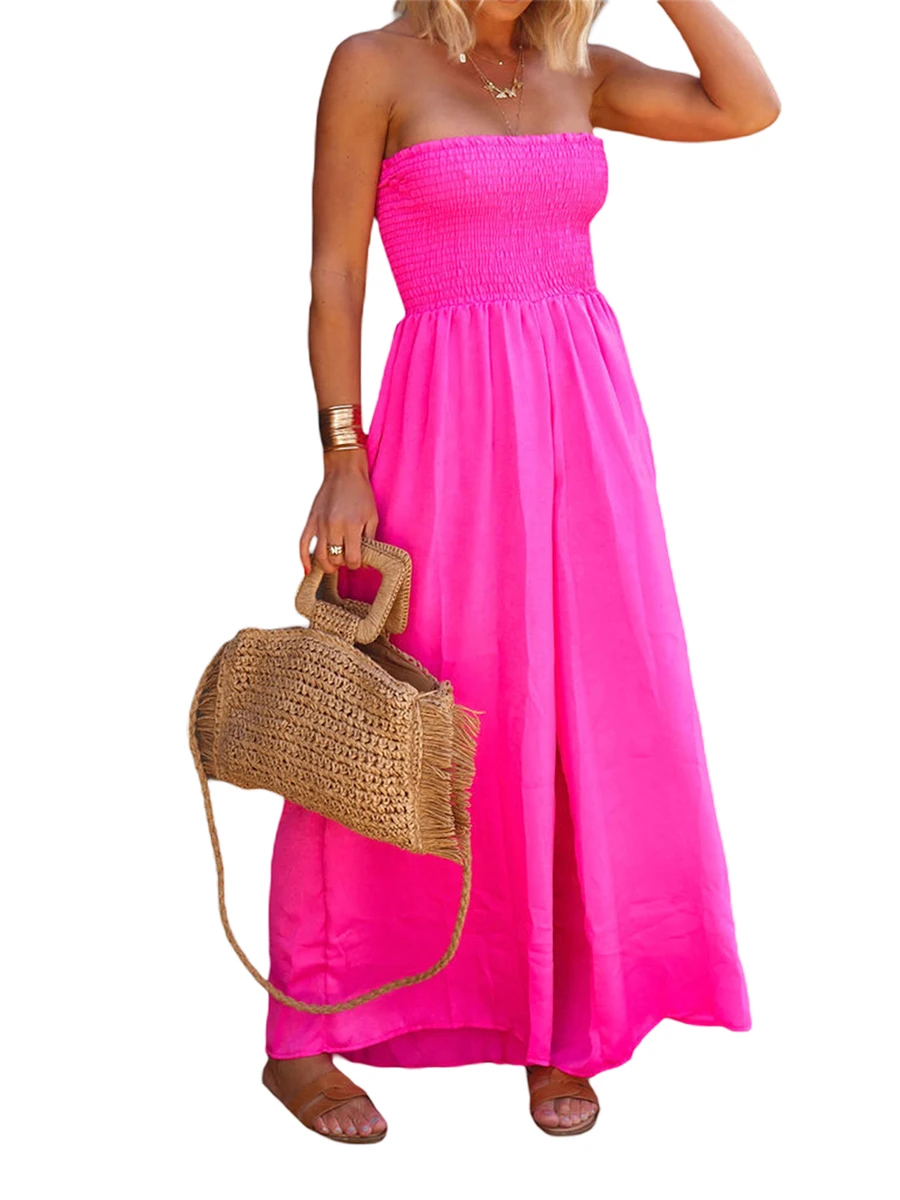 Elegant and Comfortable Strapless Jumpsuit with Wide Legs and Backless Design for Women - Perfect for Any Occasion
Elegant and Comfortable Strapless Jumpsuit with Wide Legs and Backless Design for Women - Perfect for Any Occasion