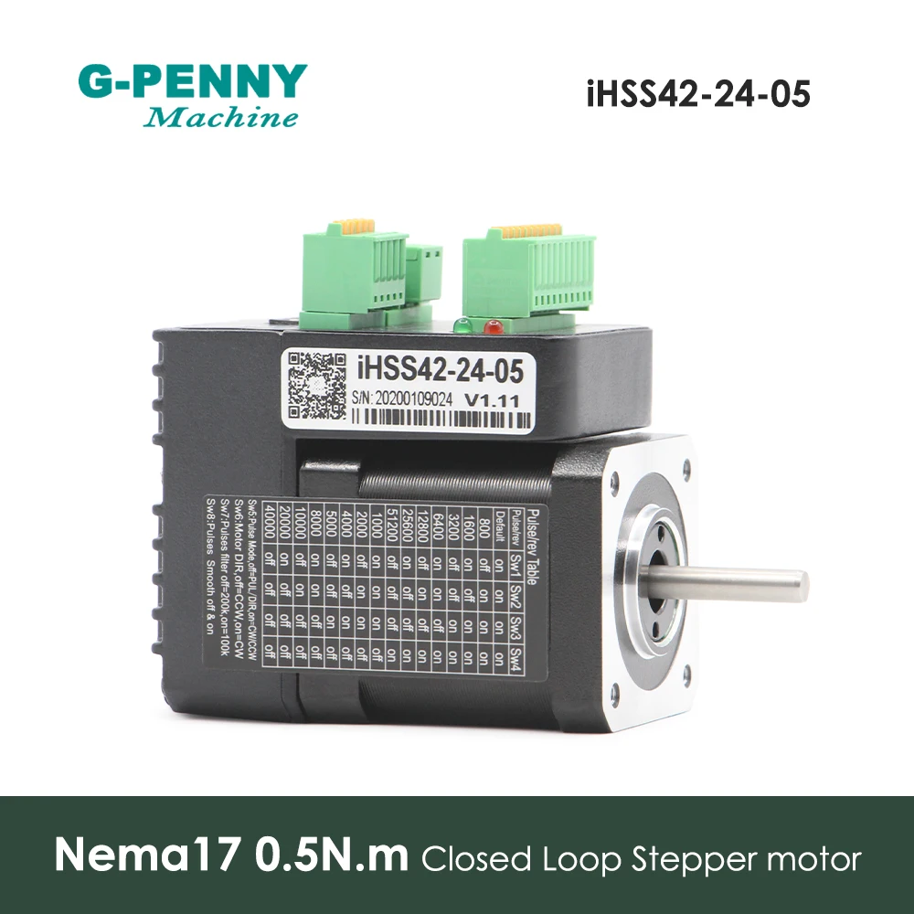 

G-PENNY Nema17 Closed loop Integrated Stepper servo motor with driver 0.5Nm 1.2A Servo-stepper motor & drive
