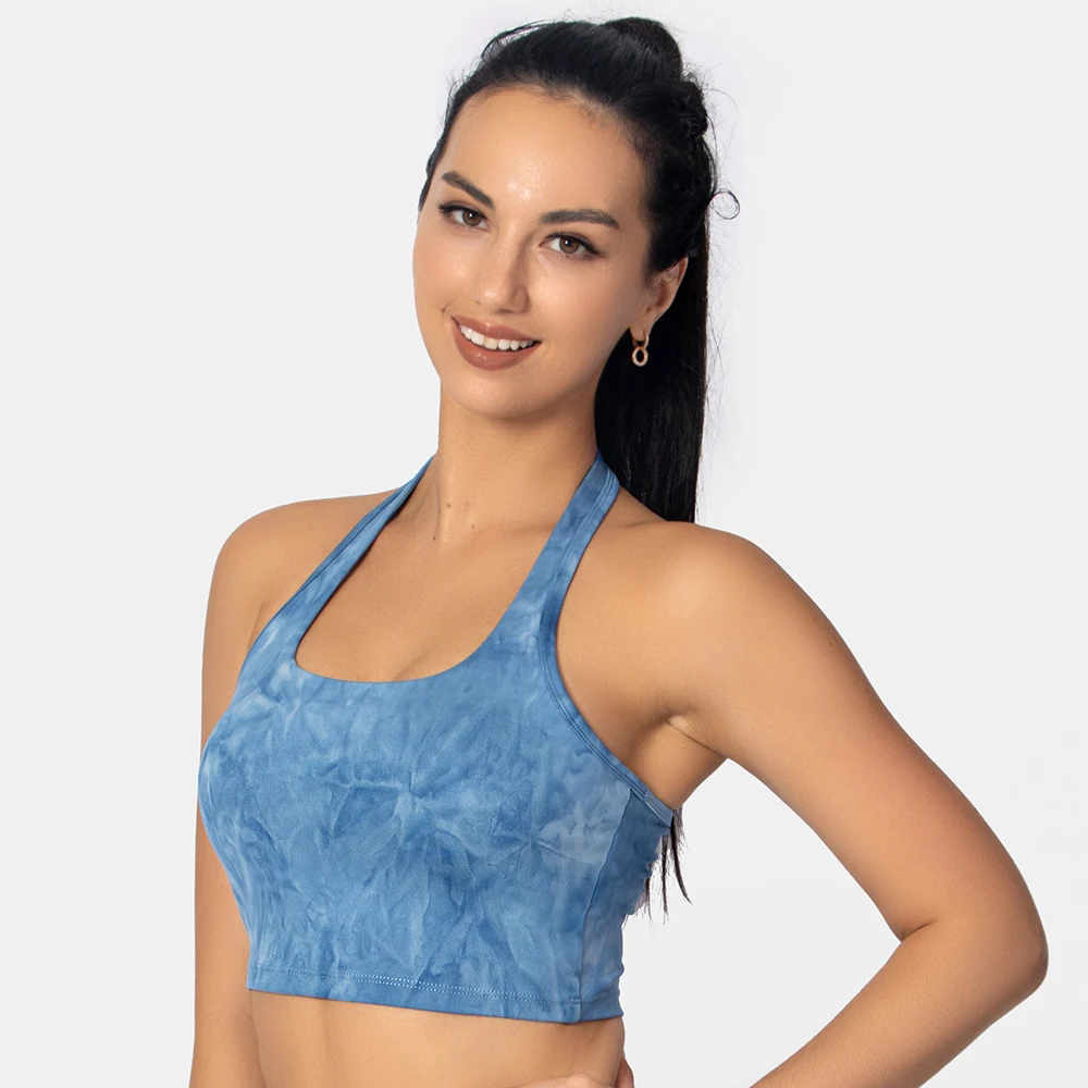 Womens Yoga Bras Tie Dye Printing Halfter Light Support Strappy Fitness Free to Be Bra
Womens Yoga Bras Tie Dye Printing Halfter Light Support Strappy Fitness Free to Be Bra