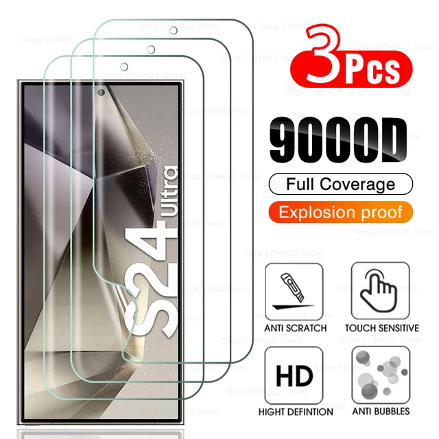 Protecteur d'écran pour Samsung Galaxy, film hydrogel, pas de verre, S24 Ultra, S23 + HD, S24Plus, S24corde TRA, 3 pièces 1