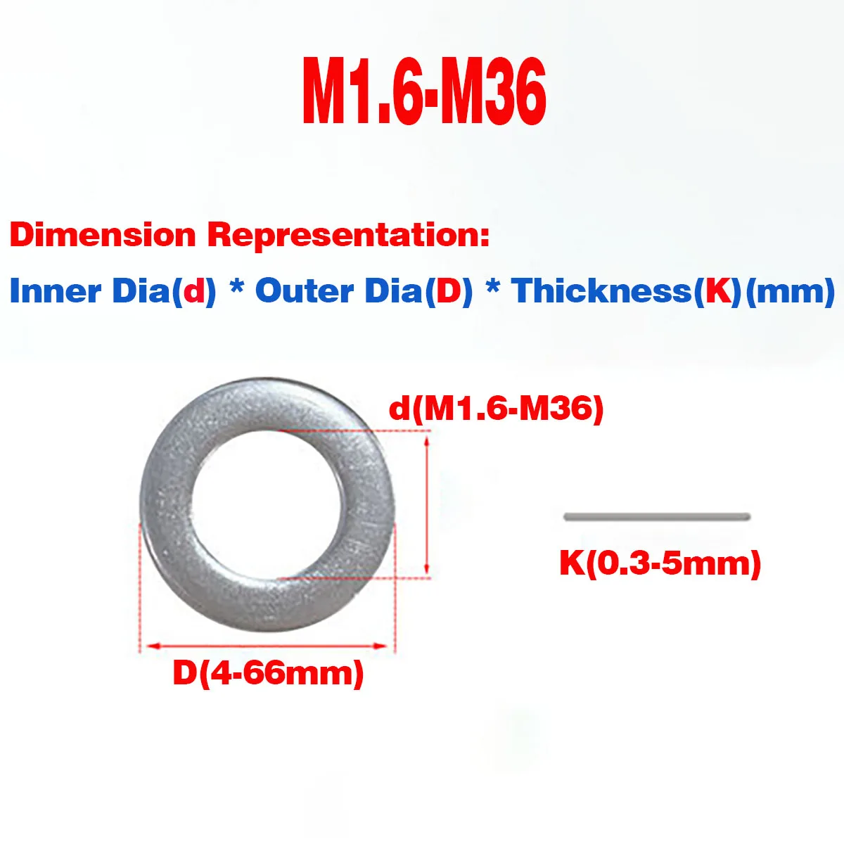 304 Stainless Steel Metal Gasket / Screw Flat Washer Enlarged And Thickened Thin Meson Round M1.6M3M4M5M36
304 Stainless Steel Metal Gasket / Screw Flat Washer Enlarged And Thickened Thin Meson Round M1.6M3M4M5M36