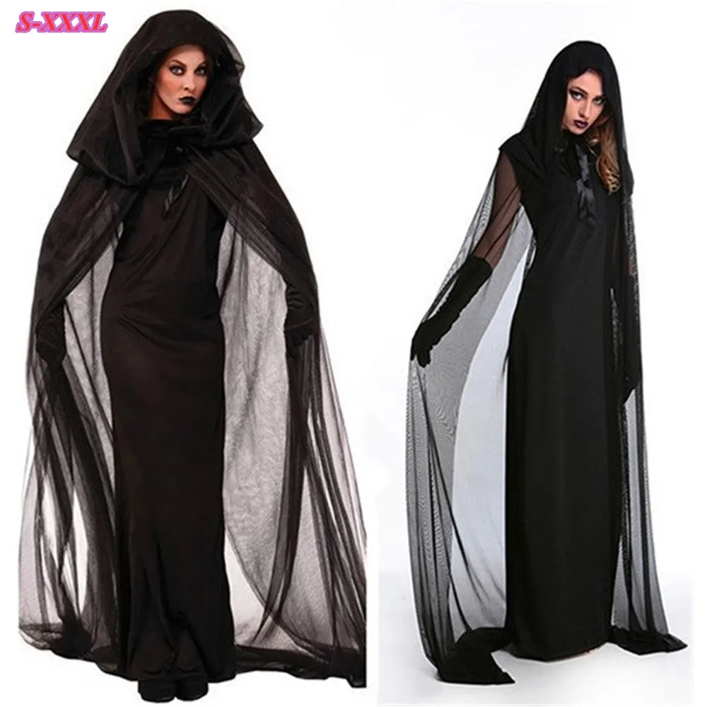 Sexy Black Witch Wizard Cosplay Dress Long Robe Women Vampire Medieval Retro Gothic Halloween Carnival Party Cloak Adult Costume
Sexy Black Witch Wizard Cosplay Dress Long Robe Women Vampire Medieval Retro Gothic Halloween Carnival Party Cloak Adult Costume