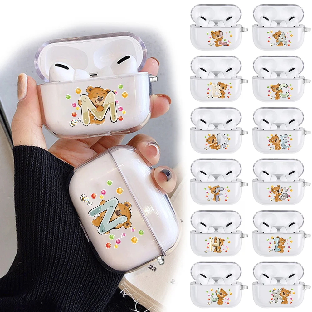 Bear 26 Letters Earphone Case for AirPods Pro Silicone Transparent Headset Cover Cute Style Bluetooth Wireless Protective Shell
Bear 26 Letters Earphone Case for AirPods Pro Silicone Transparent Headset Cover Cute Style Bluetooth Wireless Protective Shell