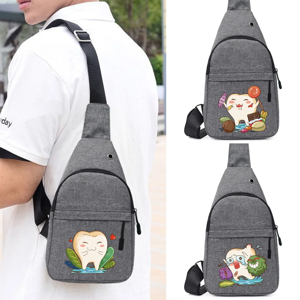 Outdoor Chest Bag Men Short Trip Travel Carry Pack Jogging Zip Fanny Pack Pouch Teeth Print Phone Sling Bag Fashion Waist Bag 
Outdoor Chest Bag Men Short Trip Travel Carry Pack Jogging Zip Fanny Pack Pouch Teeth Print Phone Sling Bag Fashion Waist Bag