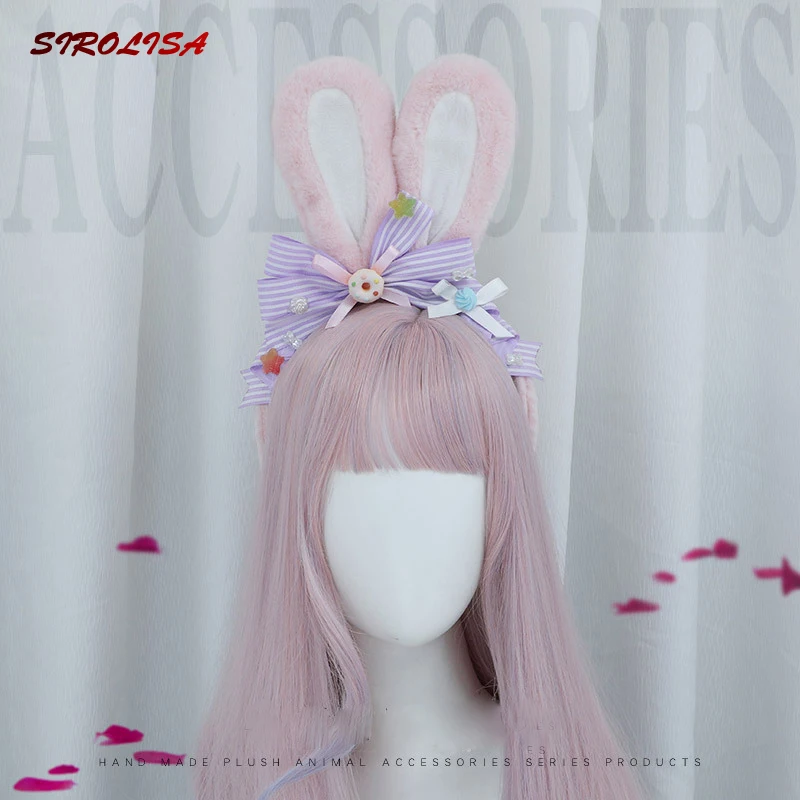 SIROLISA Cute Japanese Lolita Hand-made JK Headwear Girls Donut/Chocolate Rabbit Ear Hoops Sweet Bow Plush Hair Accessories New 
SIROLISA Cute Japanese Lolita Hand-made JK Headwear Girls Donut/Chocolate Rabbit Ear Hoops Sweet Bow Plush Hair Accessories New