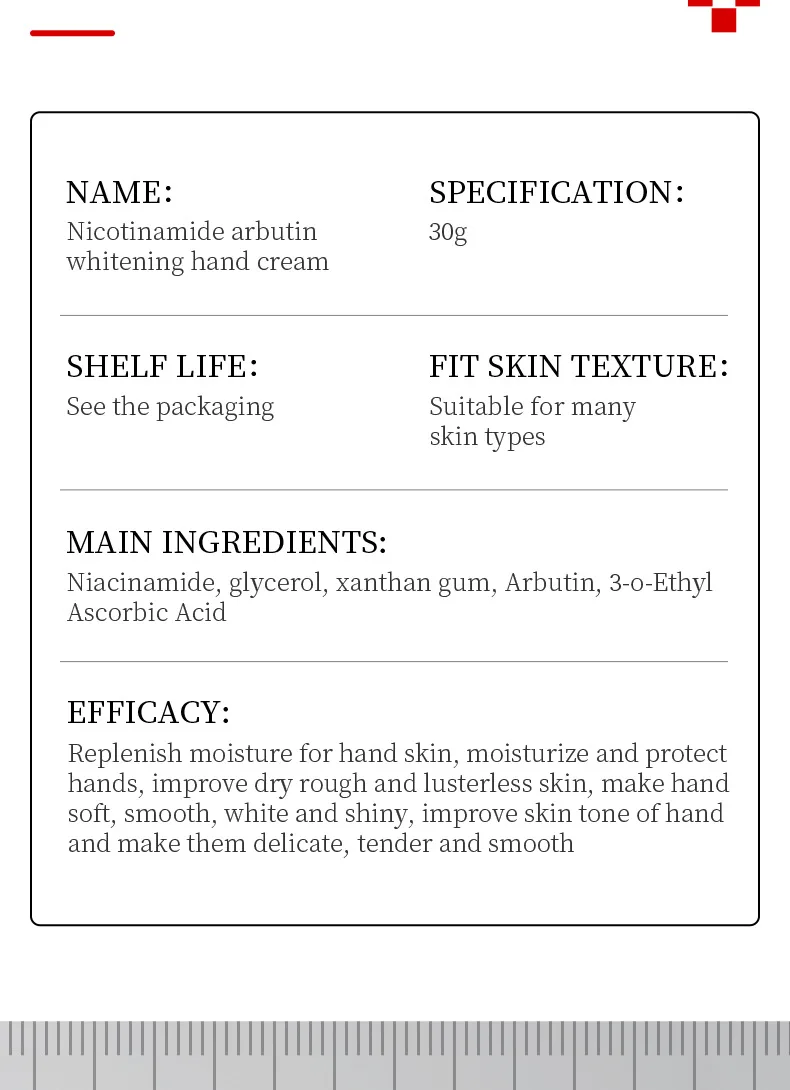 Moisturzing Nicotinamide Arbutin Hand Cream Dry Skin Care Cuticle Oil Whitening Cream Non-Greasy Anti-Aging Natural Hand Cream 18 S6eea6355783a4274927eb9b87ce9b1cbB