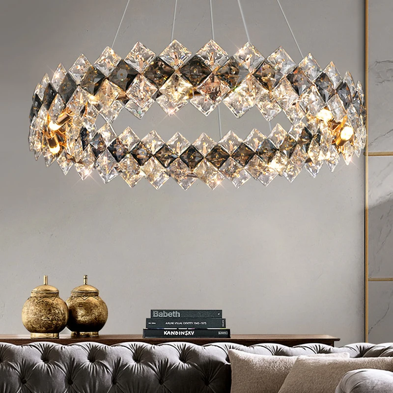 Luxury Crystal Chandelier LED Pendant Light Post Modern LED Square Design Lustre for Living Room Foyer Home Decor Hanging Lamp
Luxury Crystal Chandelier LED Pendant Light Post Modern LED Square Design Lustre for Living Room Foyer Home Decor Hanging Lamp
