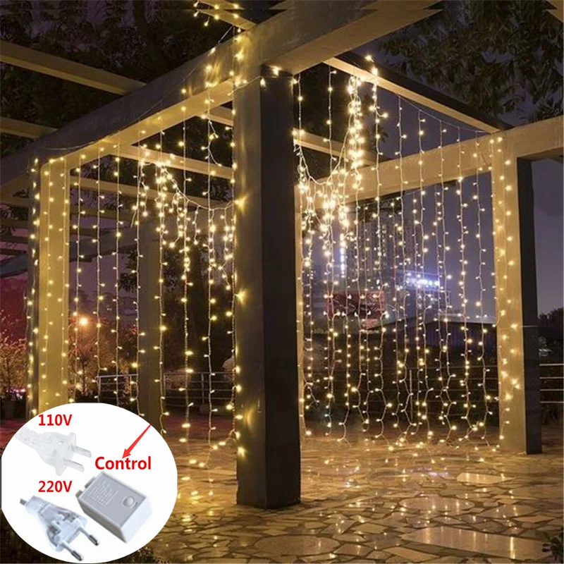 3x3/3x2m LED Curtain Garland on The Window String Lights Fairy Festoon 220v/110v New Year Christmas Decorations for Home Room
3x3/3x2m LED Curtain Garland on The Window String Lights Fairy Festoon 220v/110v New Year Christmas Decorations for Home Room
