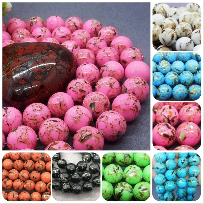 Wholesale Spacer Beads for Bracelet Making Nature Gold Thread Shell Turquoise beads Round Bead Jewelry Handmade 6/8/10mm
Wholesale Spacer Beads for Bracelet Making Nature Gold Thread Shell Turquoise beads Round Bead Jewelry Handmade 6/8/10mm
