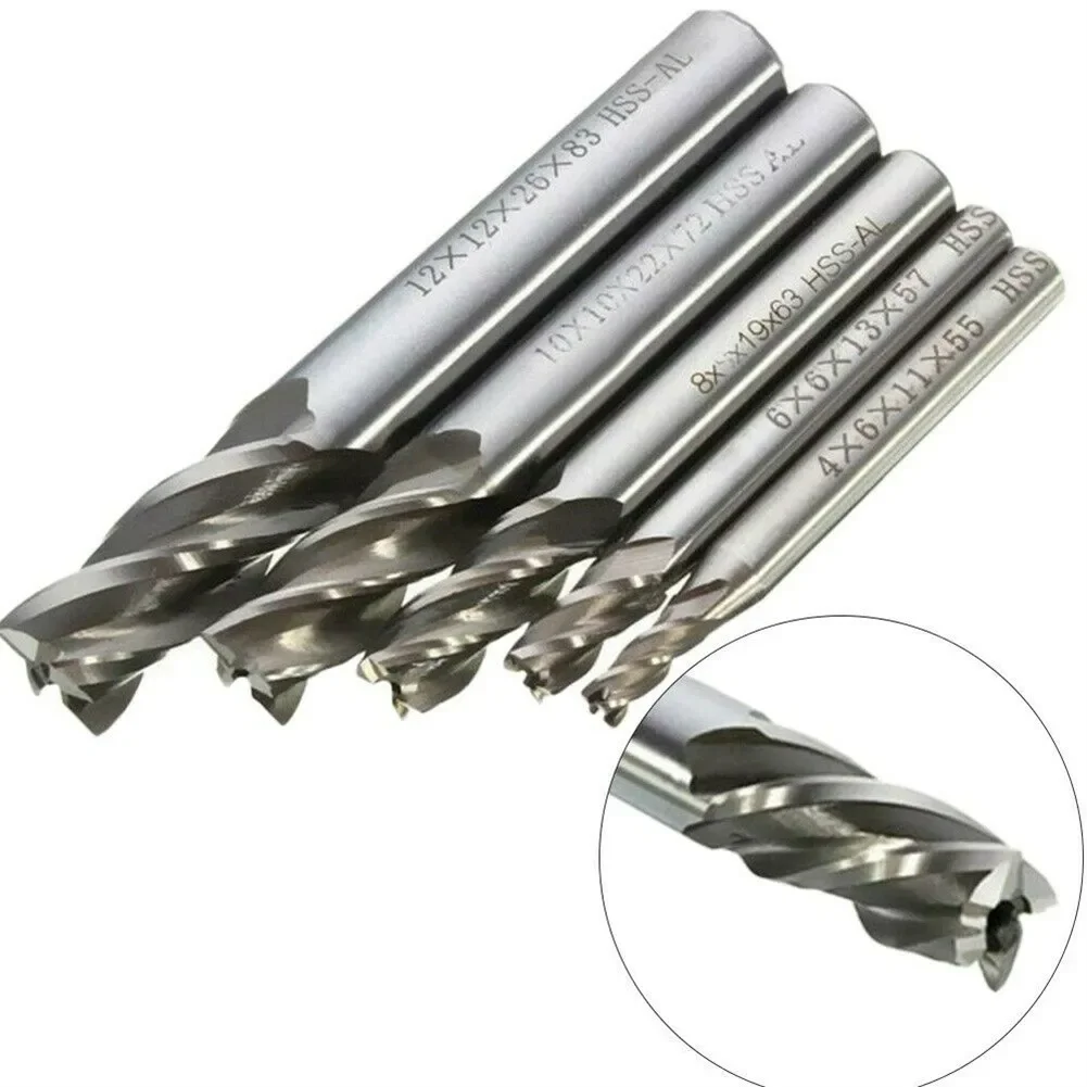 5 Pcs 4 Flute Milling Cutter,End Mill CNC Tools HSS Diameter 4-12mm Four Blades Straight Shank Tools
5 Pcs 4 Flute Milling Cutter,End Mill CNC Tools HSS Diameter 4-12mm Four Blades Straight Shank Tools