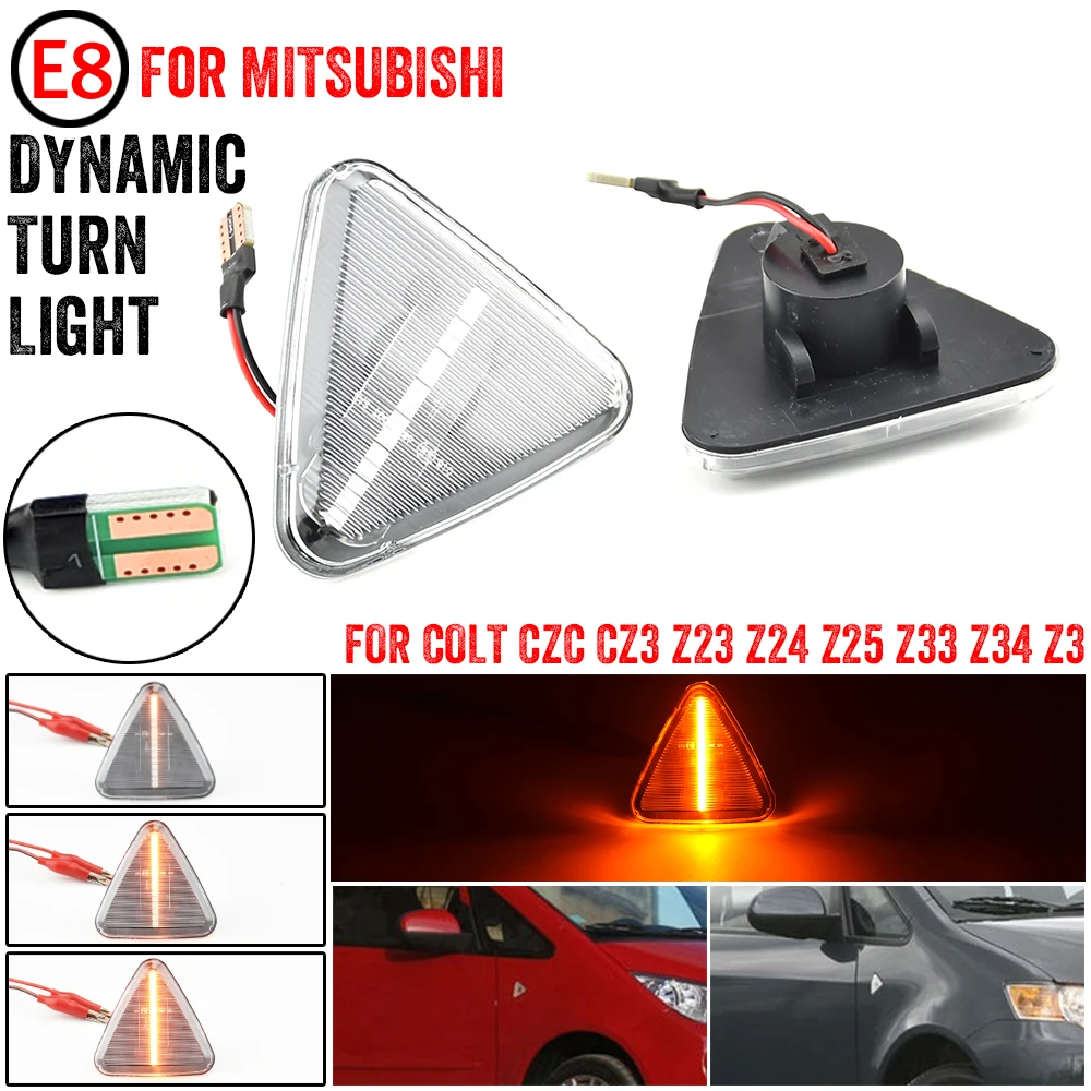 

2pcs For Mitsubishi Colt CZC CZ3 Z23 Z24 Z25 Z33 Z34 Z3 2004-2012 LED Dynamic Blinker Side Marker Fender Turn Signal Light