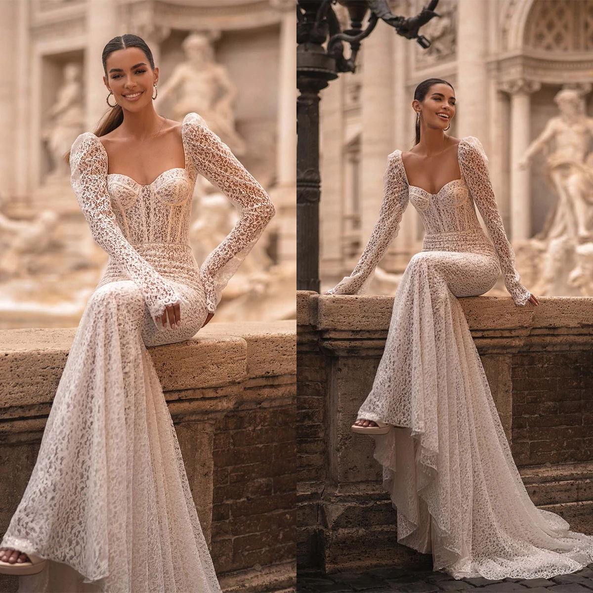Luxury Mermaid Wedding Dress Off Shoulder Long Sleeve Ruffles Lace 2023 Newest Princess Bridal Gown
Luxury Mermaid Wedding Dress Off Shoulder Long Sleeve Ruffles Lace 2023 Newest Princess Bridal Gown