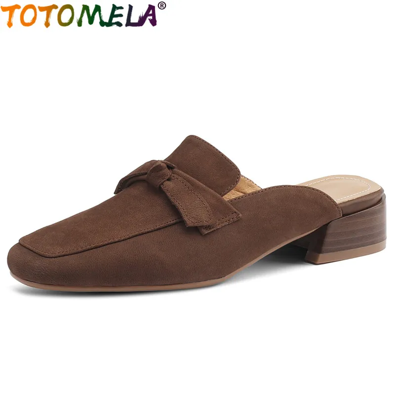 TOTOMELA Size 34-40 New Sheepskin Leather Summer Mules Shoes Retro Ladies Casual Women Slippers 2024 Square Med Heels Slippers
TOTOMELA Size 34-40 New Sheepskin Leather Summer Mules Shoes Retro Ladies Casual Women Slippers 2024 Square Med Heels Slippers