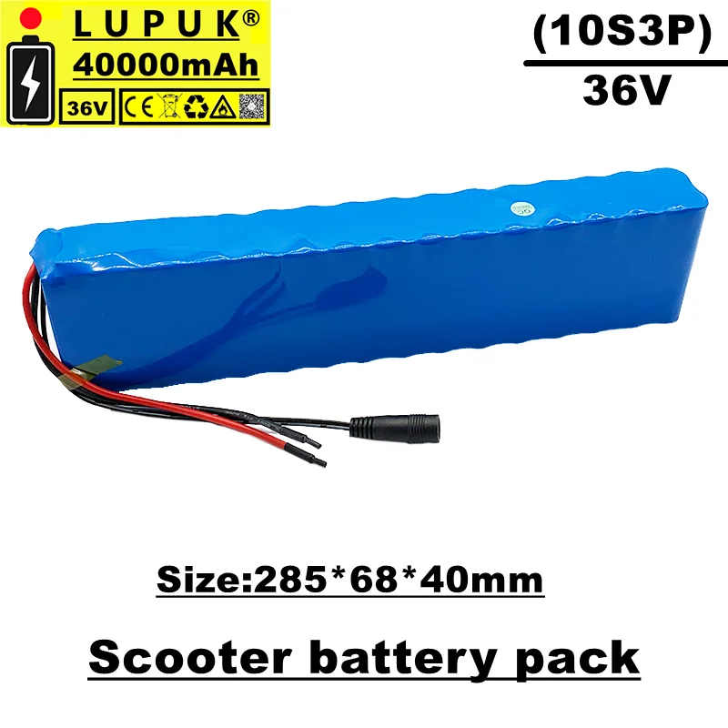 Lupuk - lithium ion battery 10s3p 36V, 40000mah, 350/500w, suitable for bicycles, scooters, motorcycles and electric scooters
Lupuk - lithium ion battery 10s3p 36V, 40000mah, 350/500w, suitable for bicycles, scooters, motorcycles and electric scooters