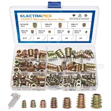 Electrapick 135pcs M4/M5/M6/M8/M10 Hex Socket Screw Inserts Threaded Nuts Type D Nuts Assortment Tool Kit for Wood Furniture
Electrapick 135pcs M4/M5/M6/M8/M10 Hex Socket Screw Inserts Threaded Nuts Type D Nuts Assortment Tool Kit for Wood Furniture