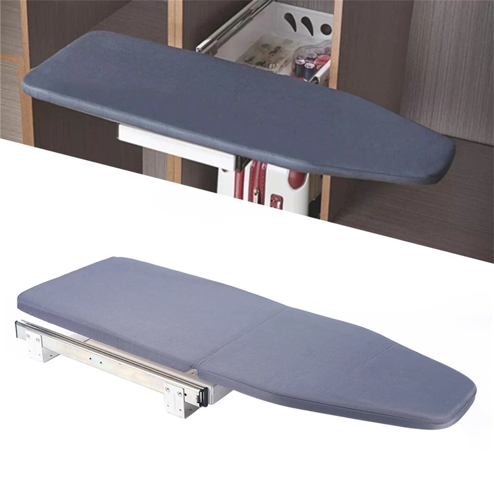 

180° Rotation Ironing Board Closet Cabinet Folding Pull-Out Stow Away Gray 80CM In The Cabinet Easy To Install