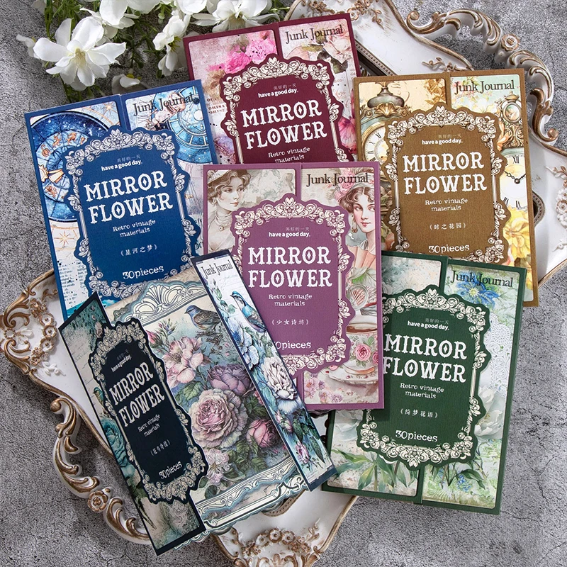30Sheets Material Mirror Flower Edge Retro art Handbook Paper DIY Decoration Diary Base Notebooks Scrapbook 180*118MM
30Sheets Material Mirror Flower Edge Retro art Handbook Paper DIY Decoration Diary Base Notebooks Scrapbook 180*118MM