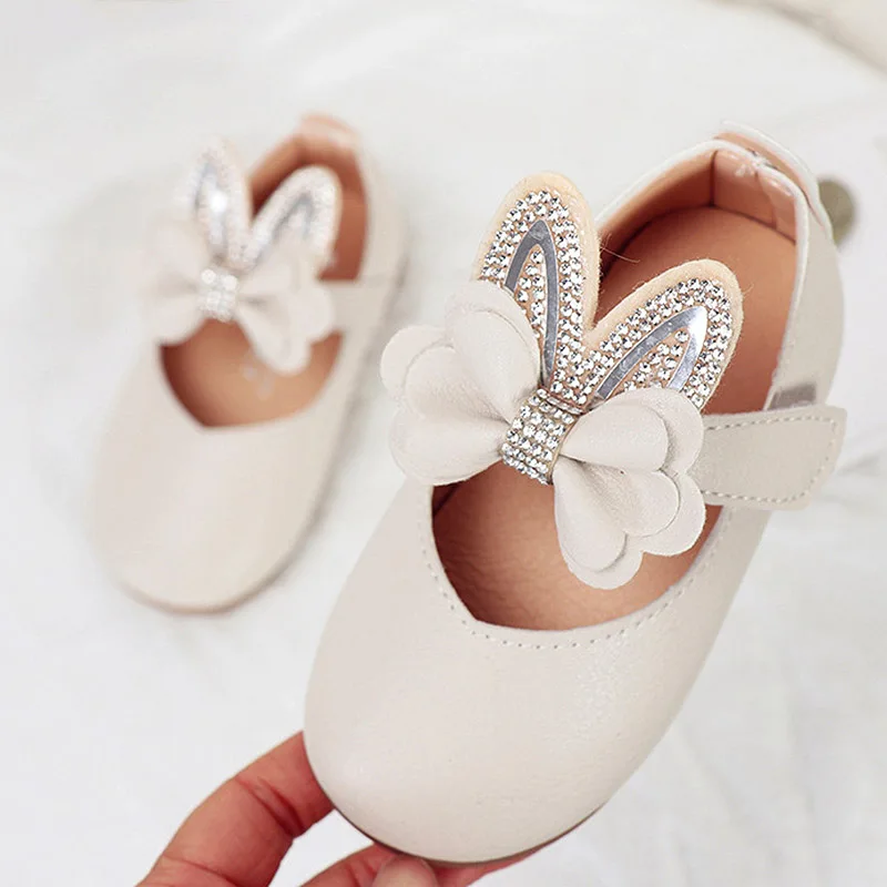 

Girls Shoes Butterfly Knot Flats Baby Rhinestone Mary Janes Shoes Little Girl Toddler Shoes Rabbit Ear Princess Shoes Kids