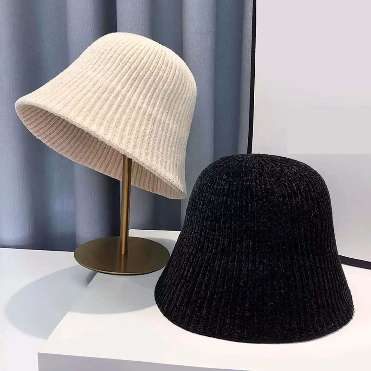 

New Bucket Hat For Women Corduroy Fisherman Hat Retro Ladies Fashion Autumn Winter Hat Solid Color Bob Gorro Hip Hop Panama Caps