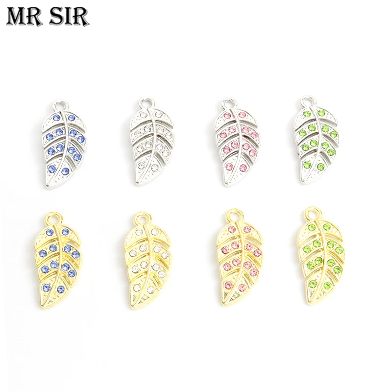 10pcs Trendy Crystals Leaves Charms Colored Rhinestones Leaf Alloy Pendants for Earrings Necklaces Jewelry Ornaments Accessories
10pcs Trendy Crystals Leaves Charms Colored Rhinestones Leaf Alloy Pendants for Earrings Necklaces Jewelry Ornaments Accessories