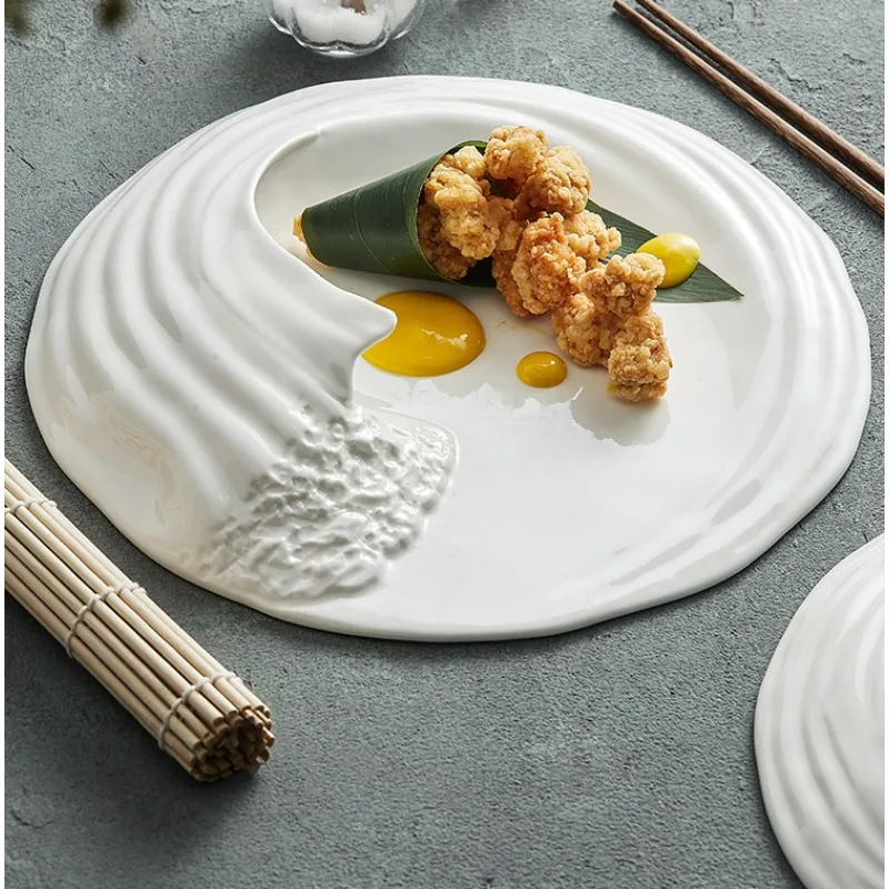 Ceramic Artistic Conception Tableware, Western Food Flat Plate, Hotel Display Plate, High-End Restaurant Special-Shaped Dish
Ceramic Artistic Conception Tableware, Western Food Flat Plate, Hotel Display Plate, High-End Restaurant Special-Shaped Dish