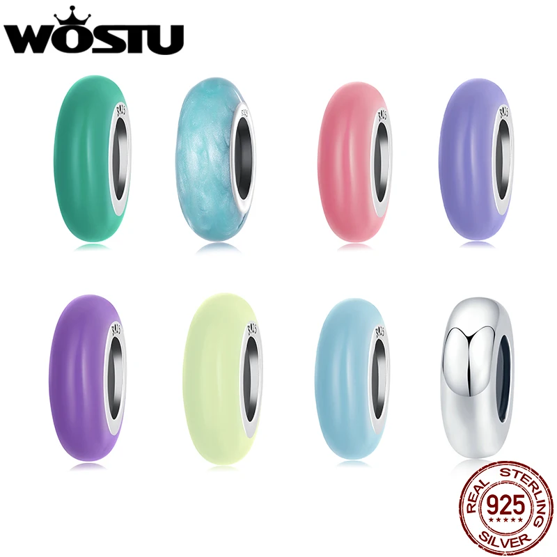 WOSTU Real 925 Sterling Silver Candy Colored Spacer Beads Rainbow Charm For Women Fit Original Bracelet DIY Necklace Summer Gift
WOSTU Real 925 Sterling Silver Candy Colored Spacer Beads Rainbow Charm For Women Fit Original Bracelet DIY Necklace Summer Gift